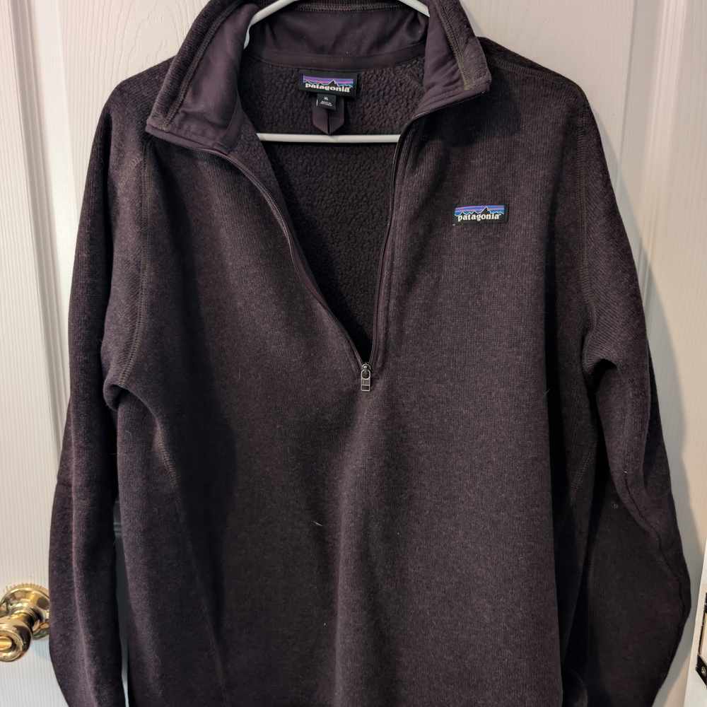 Women's XL Patagonia Better Sweater 1/4" Zip Pullover - Deep Burgundy - Picture 2 of 7
